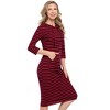 Women's Hoodie Dress Pullover Hoody Dress Casual Fitted Knee Length Dress with Pocket - 3 of 4