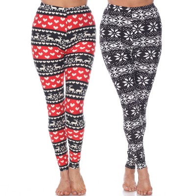 Women's Pack of 2 Leggings - One Size Fits Most - White Mark