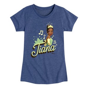 Girls' - Disney Princess - Tiana Headshot Fitted Short Sleeve Graphic T-Shirt - 1 of 4