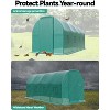 15x6.5x6.5ft Walk-in Greenhouse Tunnel Galvanized Steel Tunnel Greenhouse with Doors and Window,Garden Hot House for Home Gardening - 4 of 4