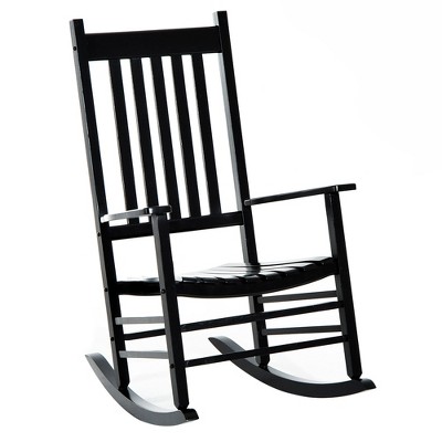 Outsunny Outdoor Rocking Chair, Wooden Rustic High Back All Weather ...