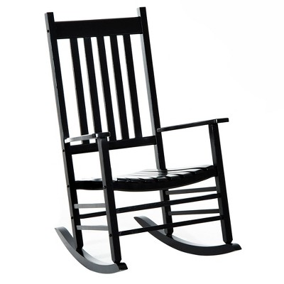 Outsunny Wooden Rocking Chair Indoor / Outdoor Rocker with High Back for Patio, Porch