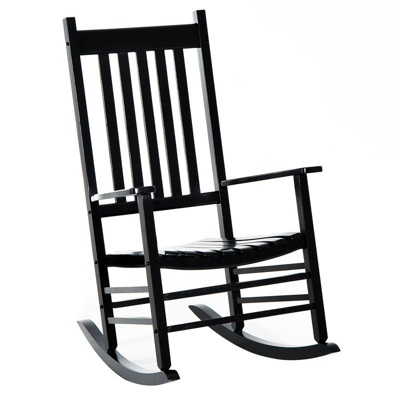 Outsunny Wooden Rocking Chair Indoor / Outdoor Rocker with High Back for Patio, Porch, 1 of 9