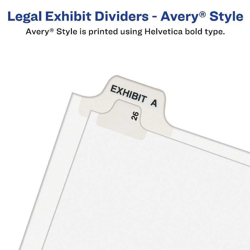 Avery-Style Legal Exhibit Side Tab Divider Title: 1-25 14 x 8 1/2 White 01430, 5 of 7