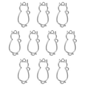 Unique Bargains Alloy Necklace Resin Casting Cat Shaped Pendant Frames 1.5" 20 Pcs - 1 of 4
