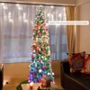 Tangkula 5/6/7/8 FT Fiber Optic Artificial Christmas Tree Prelit Pencil Christmas Tree with 361/517/697/889 Branch Tips Foldable Metal Stand - 3 of 4
