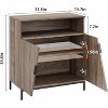 TROPOW Oblique Door Sideboard Buffet Cabinet, Adjustable Shelves, Ideal for Kitchen, Bedroom and Living Room (Brown) - 4 of 4