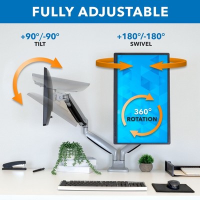 Dual Monitor Adjustable Arm Desk Mount with Gas Spring