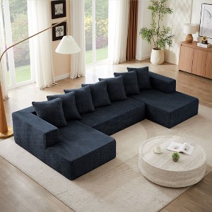 NicBex Modern 128" Chenille Sectional Sofa Modular U Shape Sofa Couch with Pillows for Living Room Apartment - 1 of 4