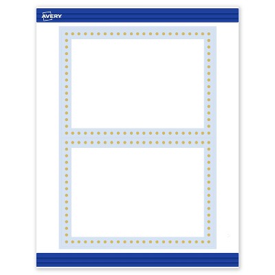 Avery 5" x 7" Cards, Gold Dots with Blue Border, 20 ct