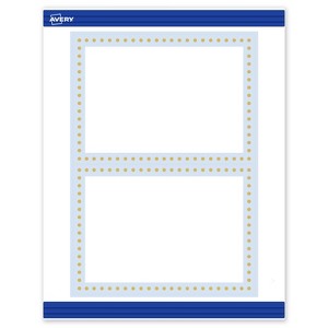 Avery 5" x 7" Cards, Gold Dots with Blue Border, 20 ct - 1 of 4