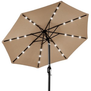 Best Choice Products 10ft Solar LED Lighted Patio Umbrella w/ Tilt Adjustment, UV-Resistant Fabric - 1 of 4