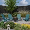 Merrick Lane Ayala 5 Piece Outdoor Leisure Set with Set of 4 Poly Resin Adirondack Chairs and Star and Moon Iron Fire Pit - 2 of 4