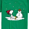 Boys' - Peanuts - Snoopy Woodstock Snowman Short Sleeve Graphic T-Shirt - 2 of 4