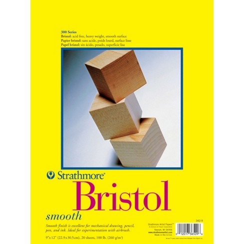 Strathmore 300 Series Bristol Paper Pad, Vellum – 9x12, 20 Sheets  (100lb/270g)