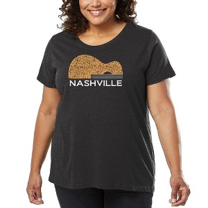 LA Pop Art Nashville Guitar - Women's Word Art T-Shirt - 1 of 4