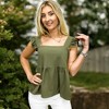 Anna-Kaci Women's Ruffle Sleeve Babydoll Top with Square Neckline - 2 of 4