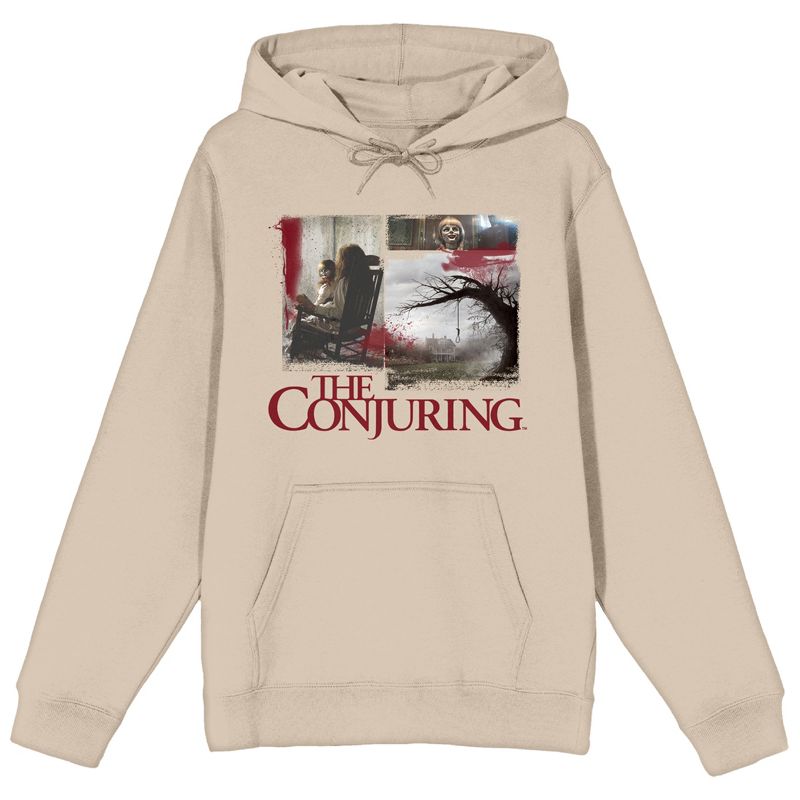 The Conjuring Photo Collage Long Sleeve Sand Women's Hooded Sweatshirt, 1 of 4