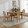 APRILSOUL Furniture French Style Solid Wood Dining Chairs, Antique-Painted, Linen Fabric with Rattan Back, Set of 2 - 2 of 4