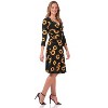 Rekucci Women's Slimming 3/4 Sleeve Fit and Flare Crossover Tummy Control Dress - 2 of 4