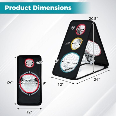 Gymax Dual-Sided Golf Chipping Net w/5 Target Holes Triangular Structure Oxford Fabric, 3 of 11