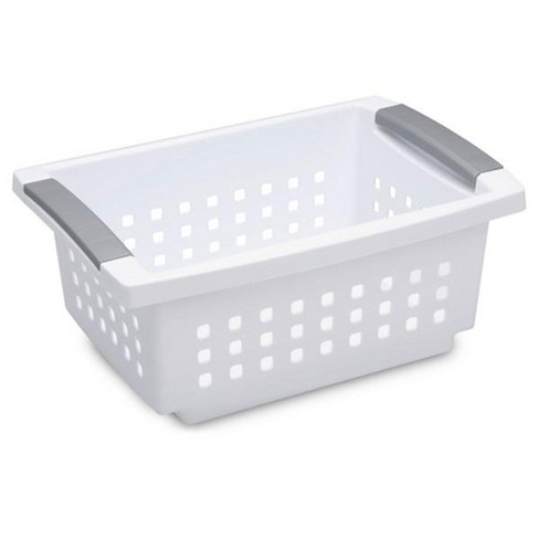 Sterilite Small Plastic Stacking Storage Basket Container Totes W ...