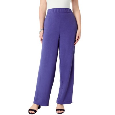 Roaman's Women's Plus Size Airflow Wide Leg Pant