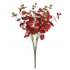 Dexmalle Set of 6, 10x10x20"H Aritficial Red Flower Eucalyptus X4 Bundles - 1 of 4