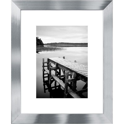 Americanflat 8x10 Picture Frame In Silver - Displays 5x7 With Mat And ...