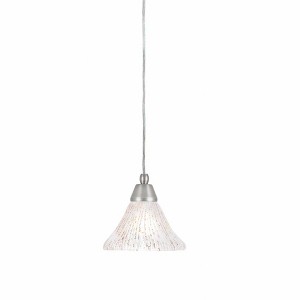 Toltec Lighting Any 1 - Light Pendant in  Brushed Nickel with 7" Frosted Crystal Shade - 1 of 1