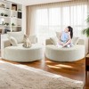 NicBex Modern Round Corduroy/Chenille Sponge Single Sofa with Back Cushion & Pillows,Fluffy Sleeper Chair for Living Room,Bedroom - 4 of 4