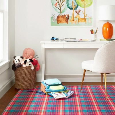 Frances Valentine Blue and Multicolor Machine Washable Rug 2' x 3'