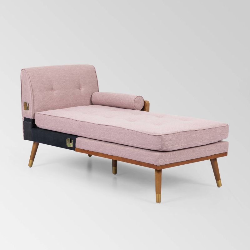 Fluhr Mid Century Modern Chaise Sectional Light Pink - Christopher Knight Home, 4 of 8