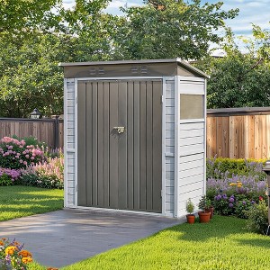 3x5FT Iron-Wood Outdoor Tool Shed Waterproof Storage Shed : Target