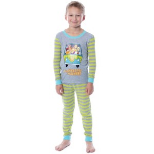 Scooby Doo Boys Mystery Machine Long Sleeve Shirt And Pants Pajama Set Multicolor - 1 of 4
