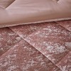 Sapphtopaz Bedding Comforter Set Velvet Solid Color Diamond Quilting Reversible Quilt Set with Throw Pillow - 4 of 4