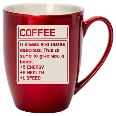 100 North Cardinal Red Metallic Finish, 10 Ounce, Comfortably Fits Your Hands, New Bone China Coffee Tea Cup Mug, Coffee. It Smells and Tastes