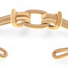 Anna-Kaci Women's Gold Tone Chain Link Open Cuff Bracelet Minimalist Modern Style- Gold - 4 of 4