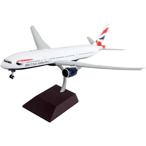 Boeing 777-200ER Commercial Aircraft w/Flaps Down White w/Striped Tail  Gemini 200 1/200 Diecast Model Airplane by GeminiJets