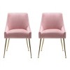WestinTrends Upholstered Performance Velvet Accent Chair With Metal Leg (Set of 2) - 3 of 4