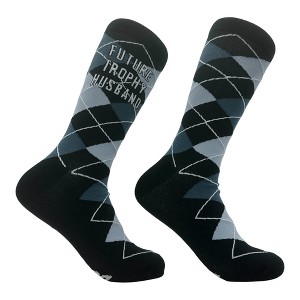Crazy Dog Men's Future Trophy Husband Socks Funny Sarcastic Graphic Novelty Footwear for Men - 1 of 4