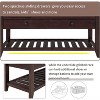 Acekool 35.4" Farmhouse Storage Bench with Cushion, 2-Tier Entryway Bench with Shelf & 2 Drawers for Bedroom, Hallway, Living Room, Espresso - 3 of 4