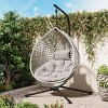 Versatile Hanging Egg Chair, Egg Chair For Outside With Cushion, Egg Chair Hanging With Sturdy Iron Base Support-Cuddlewood - 2 of 4