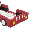 Vynxaria Twin Size Race Car-Shaped Platform Bed with Wheels - Fun & Functional Design - 4 of 4