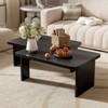 TiramisuBest Minimalist Coffee Table Set Splicing Modular Rectangle Side Table Wood Grain MDF Living Room Combination Easy Assembly - 2 of 4