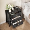 Fluted 3 Drawer Dresser for Bedroom, 31.5 Inch Tall Modern Nightstand Wooden Chest of Drawers with Gold Handles - 4 of 4