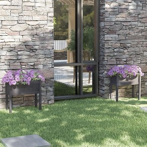 vidaXL Garden Planters 2 pcs - Robust Solid Pinewood Construction - Weather-Resistant Flower Boxes for Outdoor Use - Gray, 27.6"x12.2"x27.6" - 1 of 4