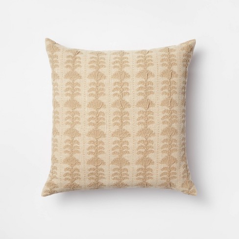 Woven Block Print Square Throw Pillow Camel - Threshold™ designed with Studio McGee - image 1 of 4