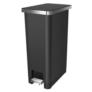 EKO Hana Slim 11.9 gal Black Plastic Step Pedal Trash Can (Case of 2) - 1 of 1