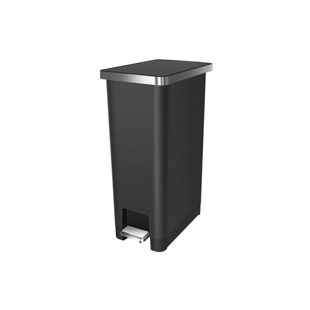 EKO Hana Slim 11.9 gal Black Plastic Step Pedal Trash Can